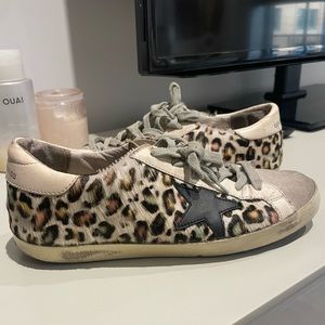 Golden Goose Superstar Leopard Print Ponyhair